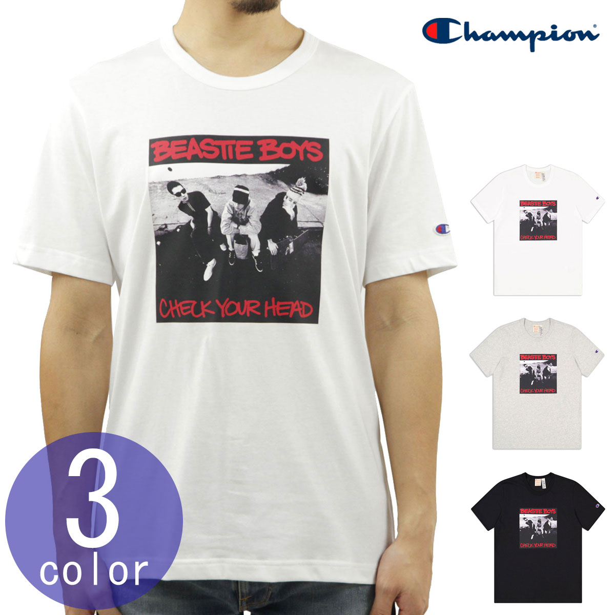 はやりっ児 メンズ 半袖ティーシャツ 定め事品 CHAMPION ビースティ・ボーイズ ダンス楽隊ティーシャツ CHAMPION X BEASTIE BOYS ATHLETIC JERSEY COMBED \