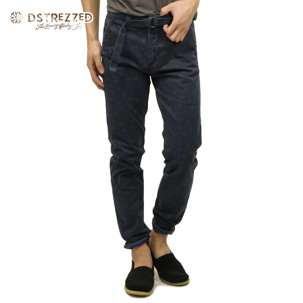 ディストレス チノパン メンズ 正規販売店 DSTREZZED ボトムス Chino Pant belt Sprinkle Anchor Str. Tw