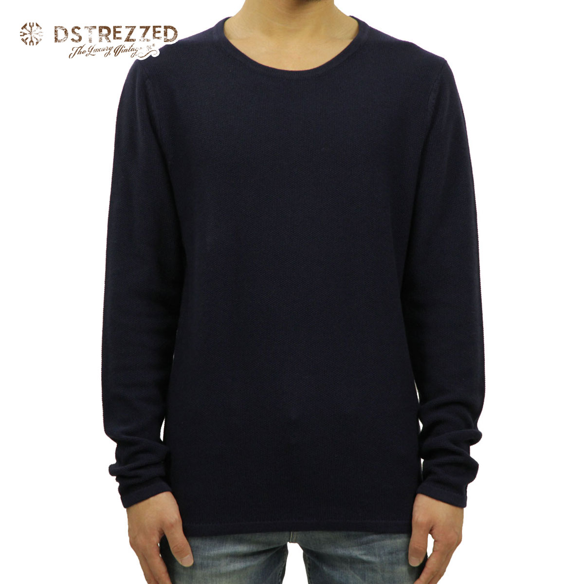 ディストレス ロンT メンズ 正規販売店 DSTREZZED 長袖Tシャツ Crew Structure knit 404056 69 D00S20