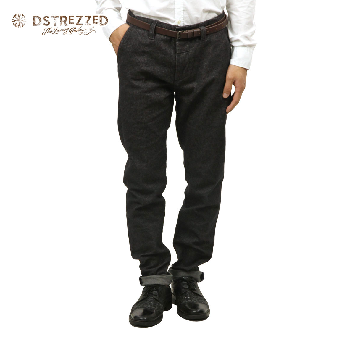 【ポイント10倍 4/14 20:00～4/17 9:59】 ディストレス チノパン メンズ 正規販売店 DSTREZZED ボトムス Chino belt Flannel check 501154 97 D00S20