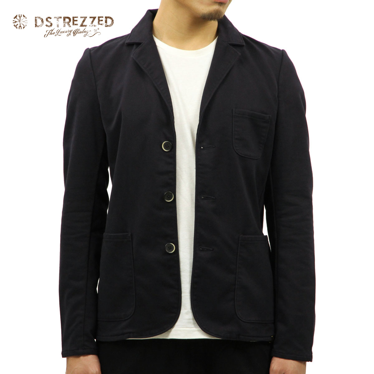20%OFFクーポン券割引き販売 【当て嵌める継続期間 5/9 20:00～5/16 1:59】 ディストレス 上衣 メンズ 決まり売りわたす店 DSTREZZED アウター 上衣 PEACHED BLAZER JACKET 111110 49 DK. NAVY コート・ジャケット-メンズファッション