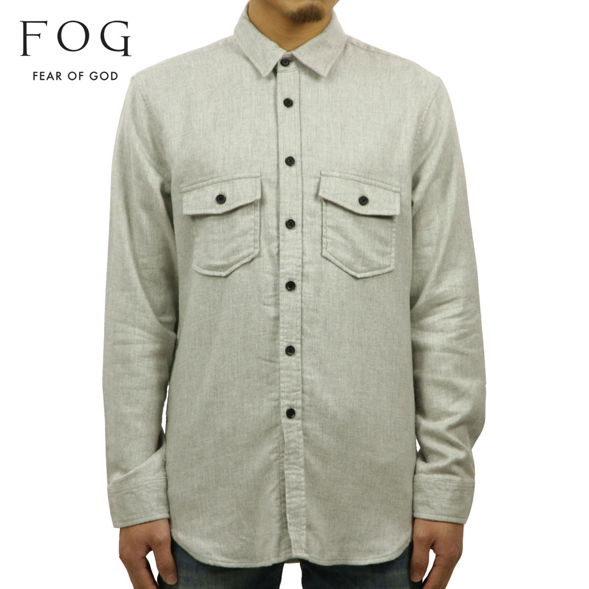 20%OFFクーポンセール 【利用期間 4/4 20:00～4/10 1:59】 フィアオブゴッド fog essentials シャツ メンズ 正規品 FEAR OF GOD 長袖シャツ FOG - FEAR OF GOD ESSENTIALS WOVEN LONG SLEEVE BUTTON UP SHIRT HEATHER GREY