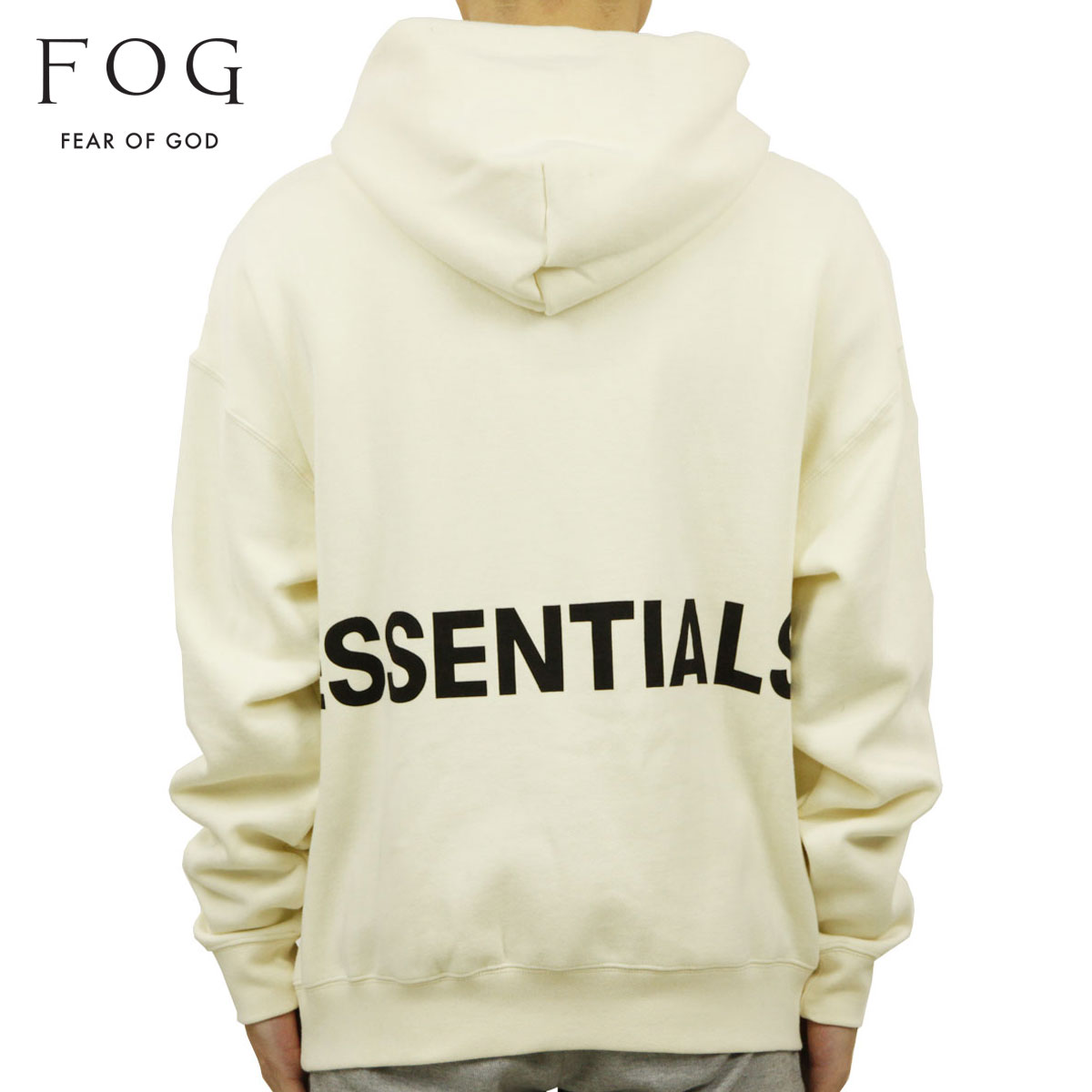 fear of god essentials hoodie cream