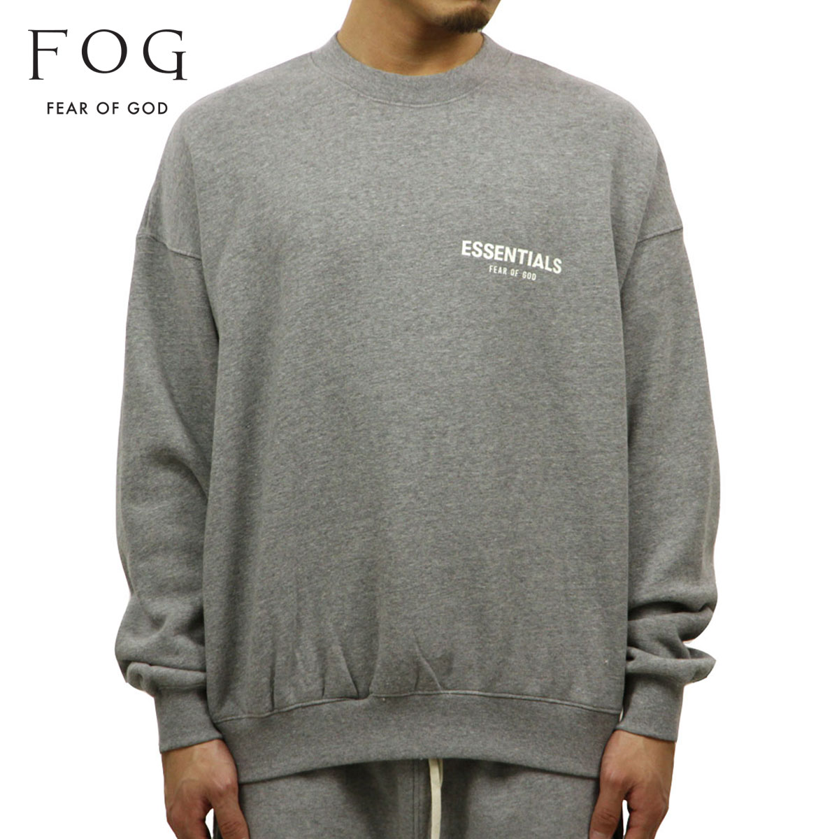 20%OFFクーポンセール 【利用期間 4/4 20:00～4/10 1:59】 フィアオブゴッド fog essentials スウェット メンズ 正規品 FEAR OF GOD エッセンシャルズ クルーネック ロゴ スウェット FOG - FEAR OF GOD ESSENTIALS LOGO CREW NECK SWEATSHIRT GREY