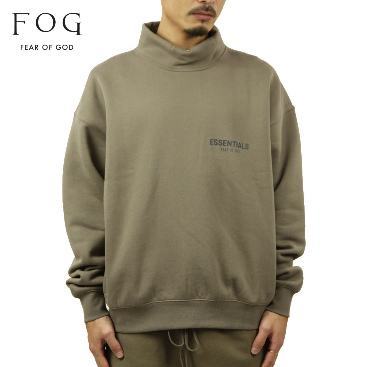 15%OFFクーポンセール 【利用期間 4/4 20:00～4/10 1:59】 フィアオブゴッド スウェット メンズ 正規品 FEAR OF GOD エッセンシャルズ モックネック トレーナー ESSENTIALS FEAR OF GOD HARVEST MOCK NECK SWEATSHIRT