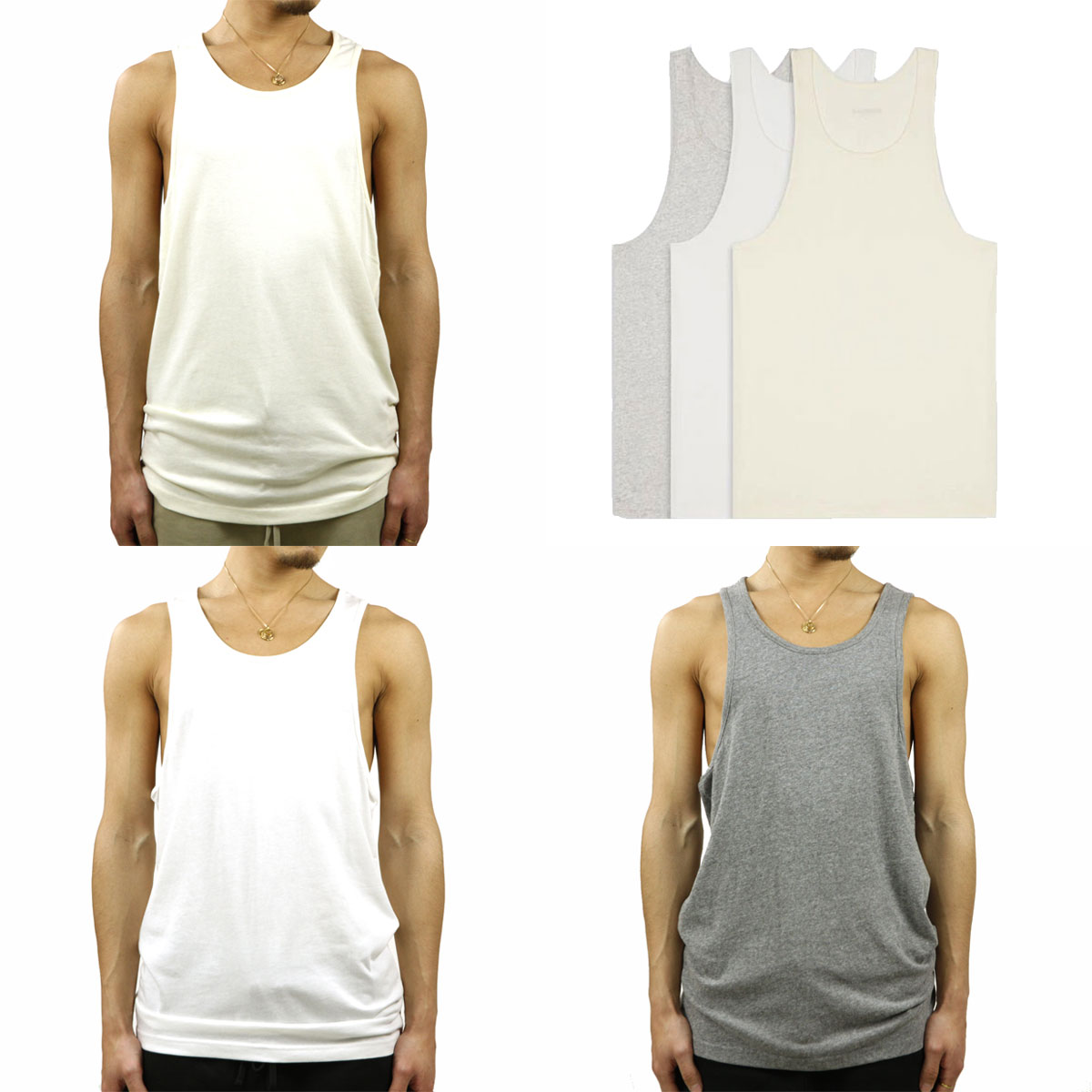 フィアオブゴッド タンクトップ メンズ 正規品 Fear Of God エッセンシャルズ 3パック タンクトップ 3枚組 Fog Fear Of God Essentials 3 Pack Tank Tops Multi Rocrooms Com