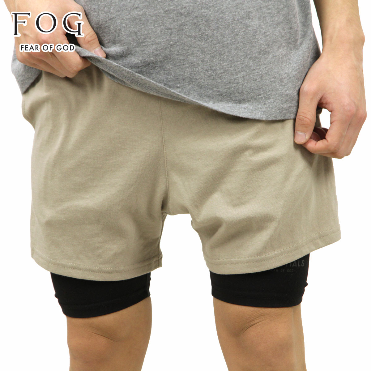 【ポイント10倍 4/4 20:00～4/10 1:59】 フィアオブゴッド fog essentials ショートパンツ メンズ 正規品 FEAR OF GOD エッセンシャルズ ラウンジショーツ FOG - FEAR OF GOD ESSENTIALS LOUNGE SHORTS TAN