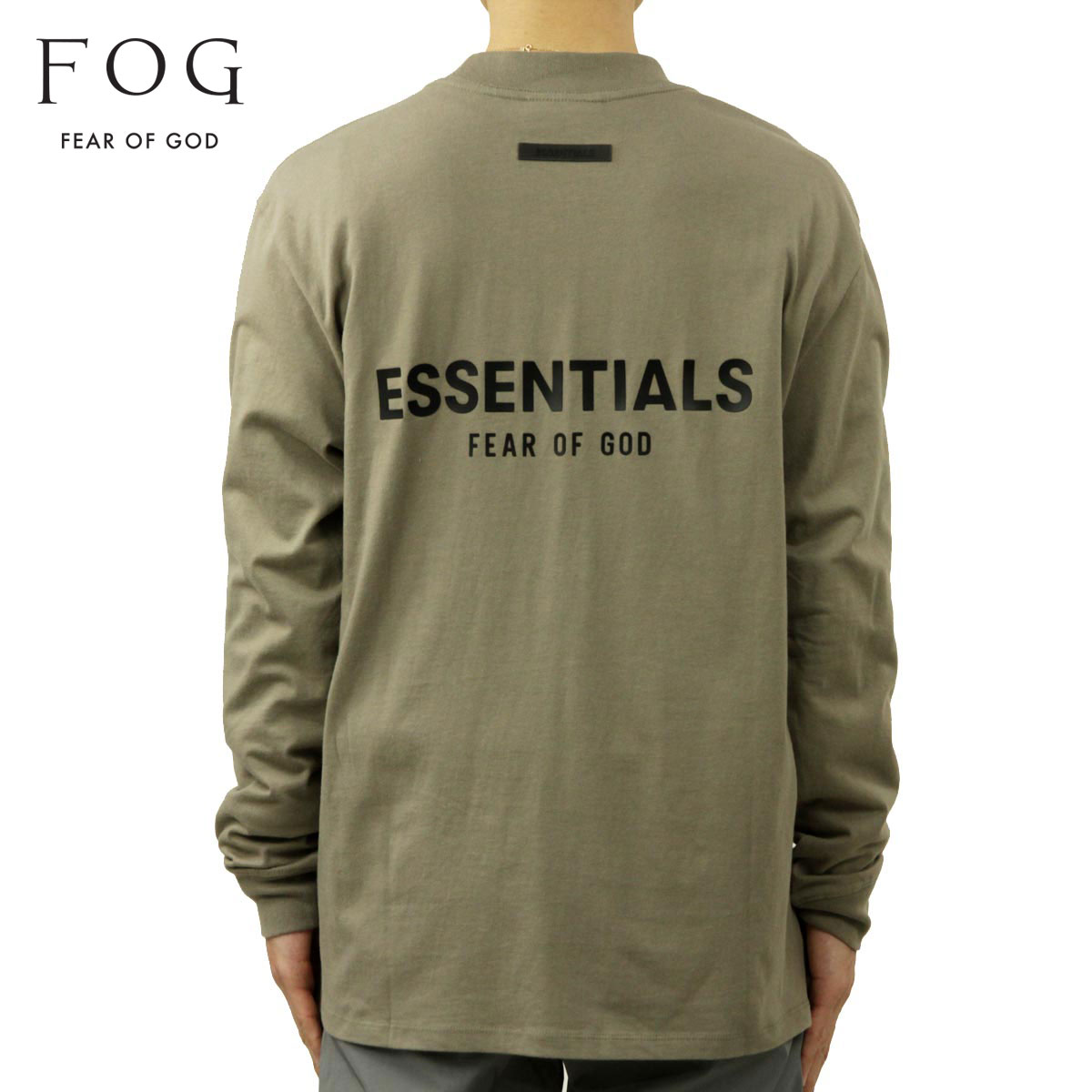 フィアオブゴッド ロンT メンズ 置き目品 FEAR OF GOD エッセンシャルズ 長袖プルオーバー ロゴタイプT うしろ側刷り上げる 労働者の一団のど首 FEAR OF GOD ESSENTIALS LONG SLEEVE T-SHIRT TAUPE 父の日 差し上げ物 ラッピング