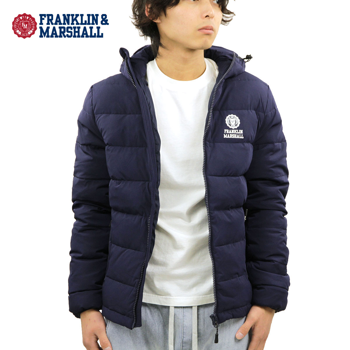 フランクリン マーシャル ダウンジャケット メンズ 正規販売店 FRANKLIN＆MARSHALL アウタージャケット DOWN JACKET JKMF411AN F167 NAVY