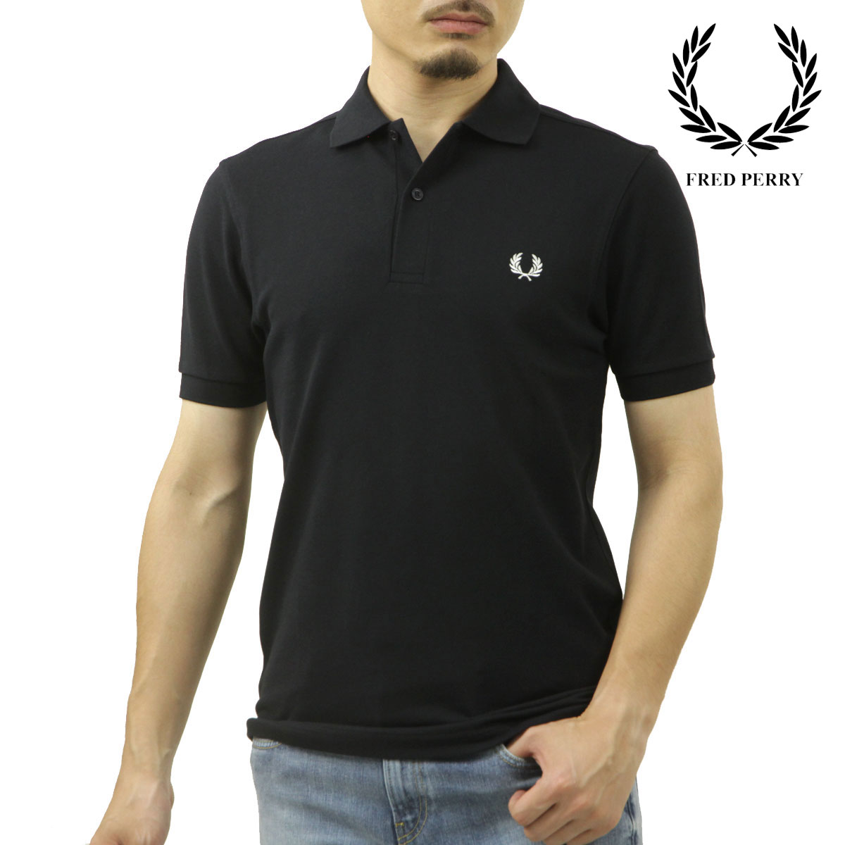 フレッドペリー メンズ ポロシャツ 正規販売店 FRED PERRY 半袖 ワンポイント ロゴ THE FRED PERRY SHORT SLEEVE POLO SHIRT M6000 608 NAVY