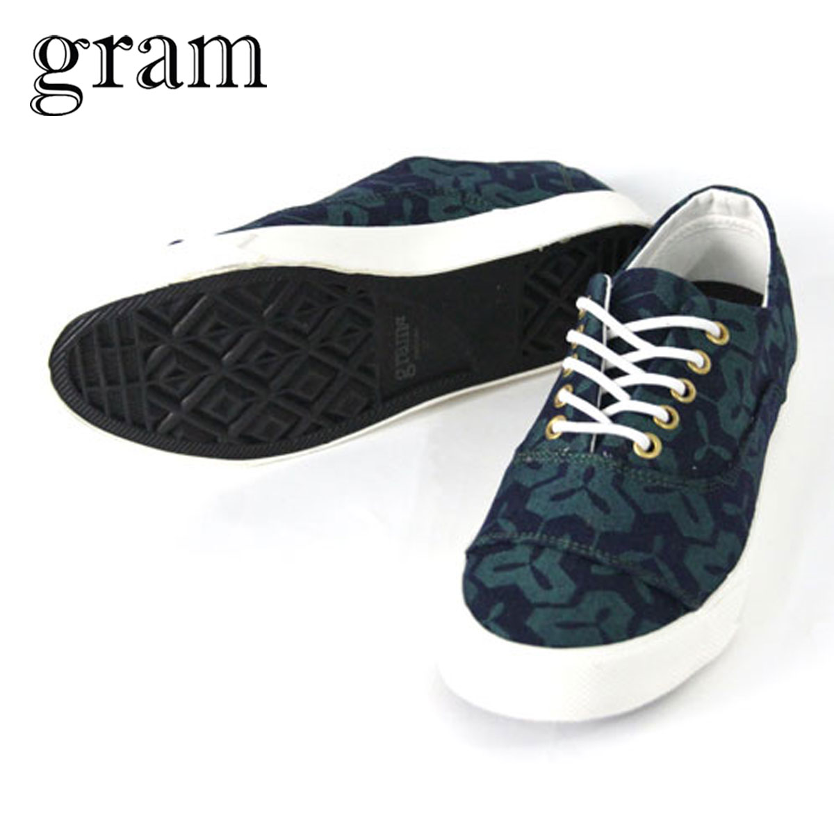 20%OFFクーポン券割引き販売 【当て嵌める継続期間 5/9 20:00～5/16 1:59】 瓦 GRAM シューズ スニーカー 352G green geometric flower G-352-6 D15S25 メンズ靴-スニーカー-靴