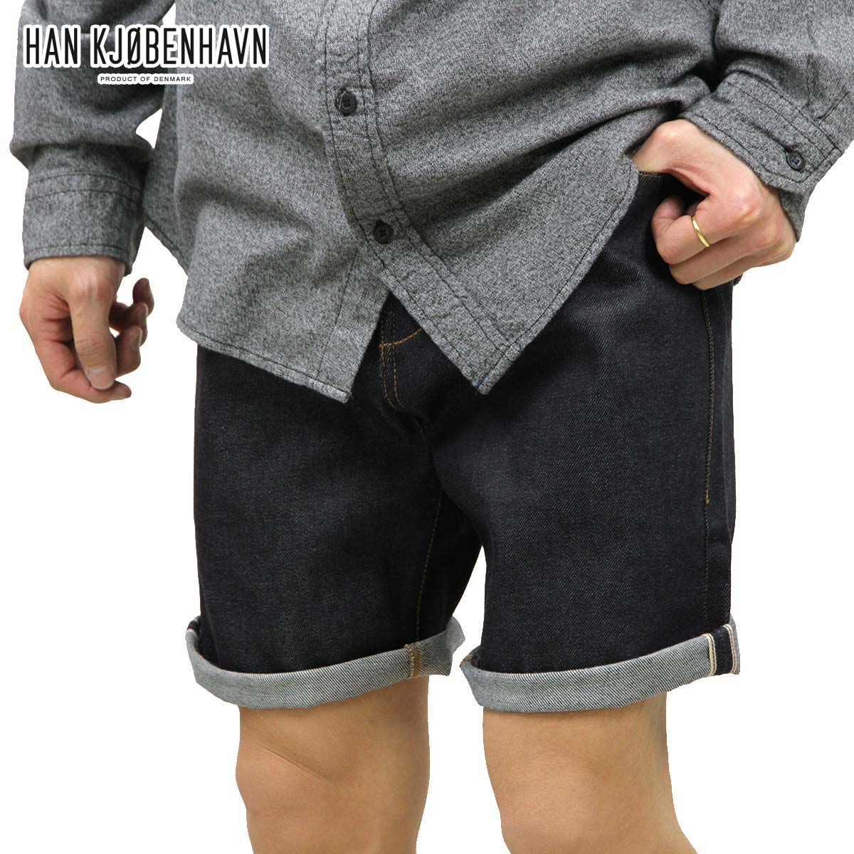 【ポイント10倍 4/4 20:00～4/10 1:59】 ハン HAN KJOBENHAVN 正規販売店 メンズ ショートパンツ CRAFTED SHORTS DARK CONTRAST D15S25