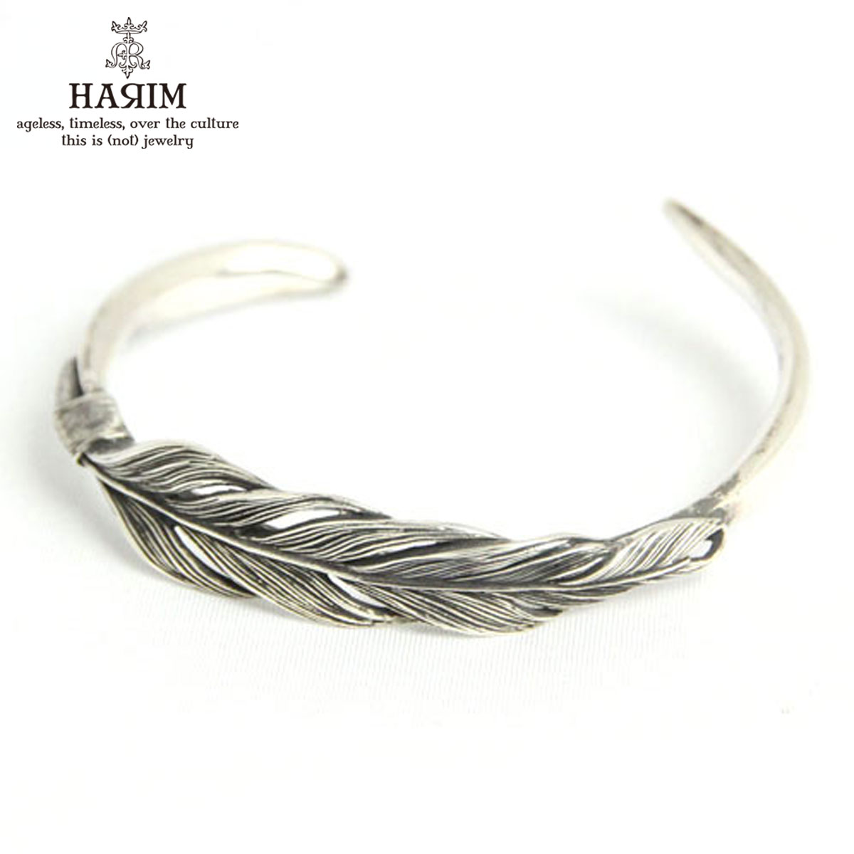 ハリム HARIM 定まり売りわたす店 バングル OWL SINGLE FEATHER BANGLE HRA023 SV 父の日 差し上げ物 ラッピング