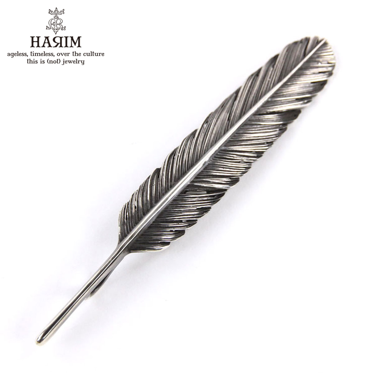 ハリム HARIM ペンダントトップ（チェーン別売り） HARIM FEATHER CENTER L HRT001 WH/OX SILVER 925 OXIDIZED BLACK｜ブランド品セレクトショップ MIXON