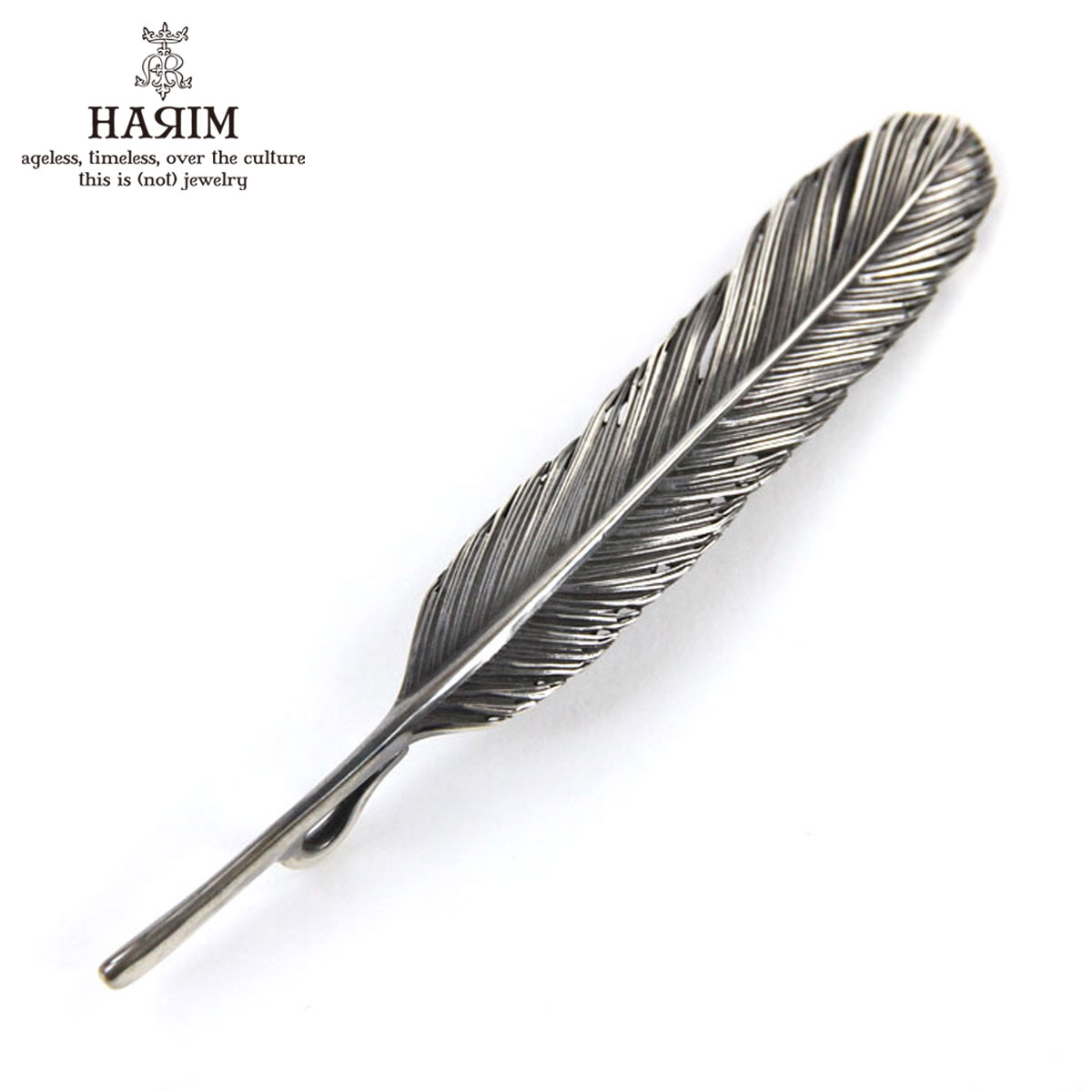 ハリム HARIM ペンダントトップ（チェーン別売り） HARIM FEATHER LEFT L HRT002 WH/OX SILVER 925 OXIDIZED BLACK｜ブランド品セレクトショップ MIXON