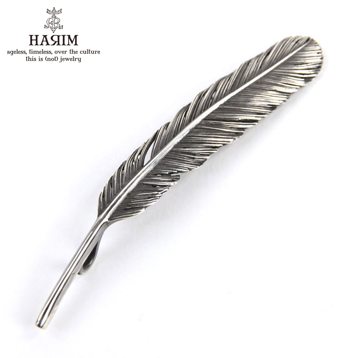 ハリム HARIM ペンダントトップ（チェーン別売り） HARIM FEATHER RIGHT L HRT003 WH/OX SILVER 925 OXIDIZED BLACK｜ブランド品セレクトショップ MIXON