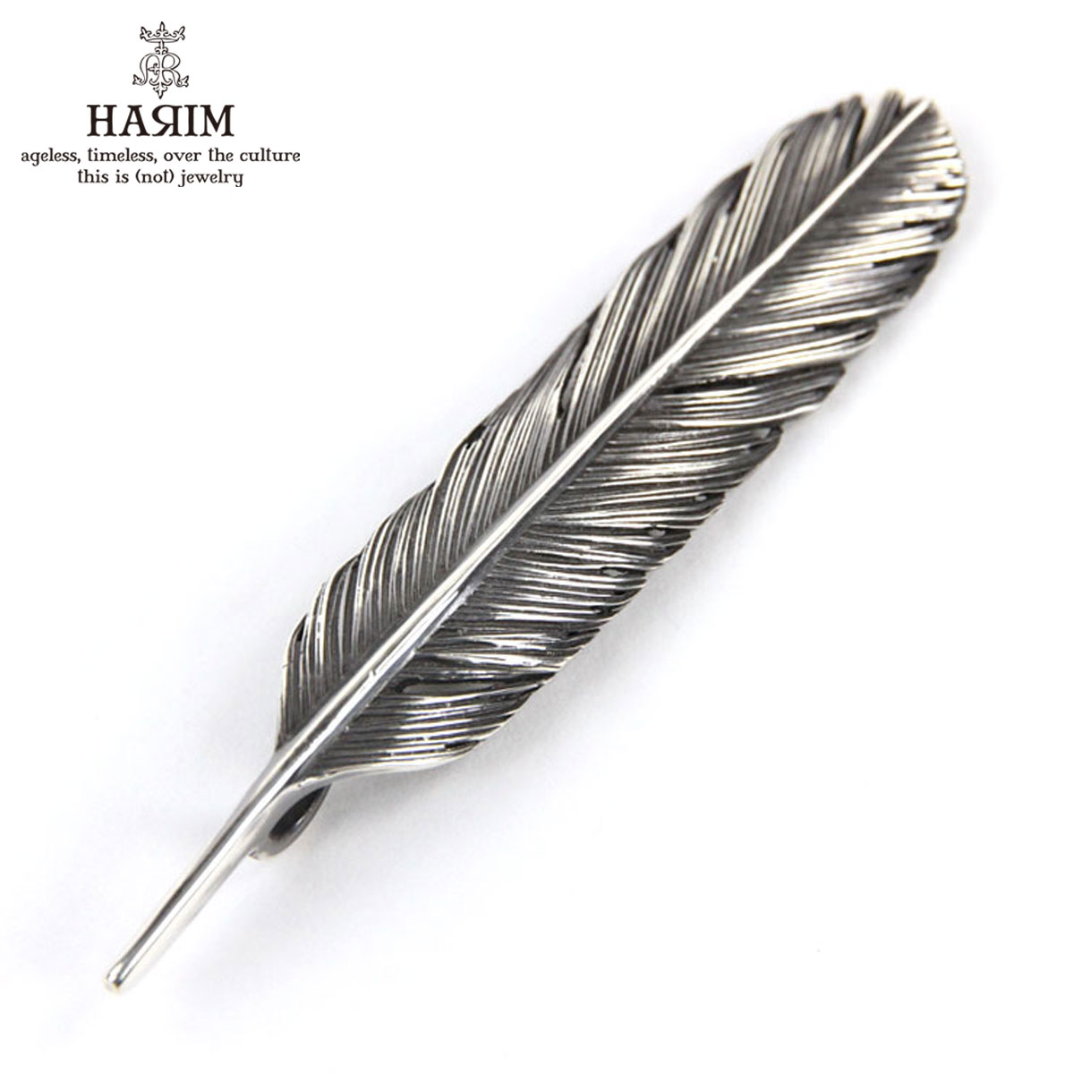 ハリム HARIM ペンダントトップ(チェーン別売り) HARIM FEATHER CENTER M HRT004 WH/OX SILVER 925 OXIDIZED BLACK|ブランド品セレクトショップ MIXON