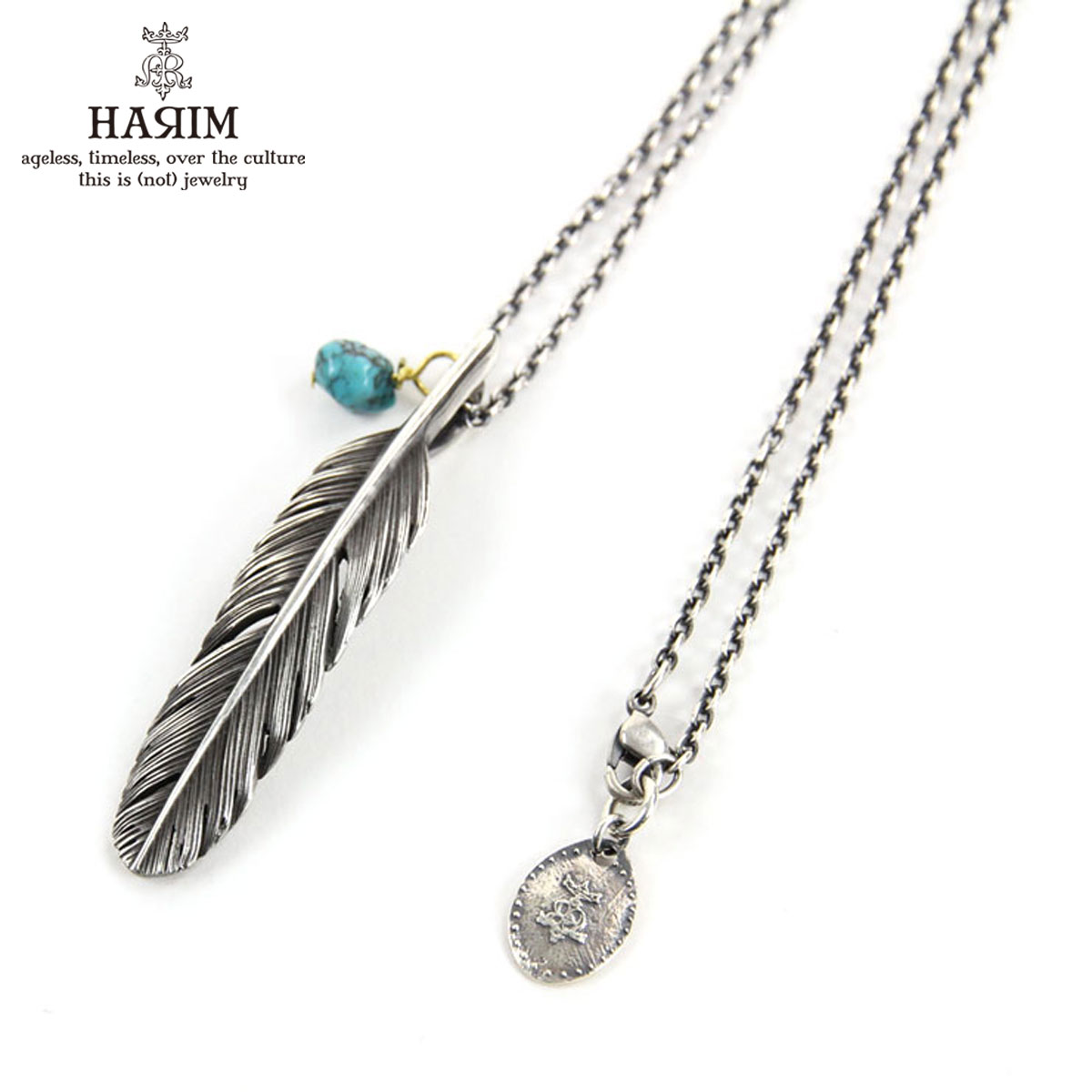 ハリム HARIM ネックレス FEATHER CENTER S OX NECKLACE SET HRP120 OX SILVER 925 OXIDIZED BLACK