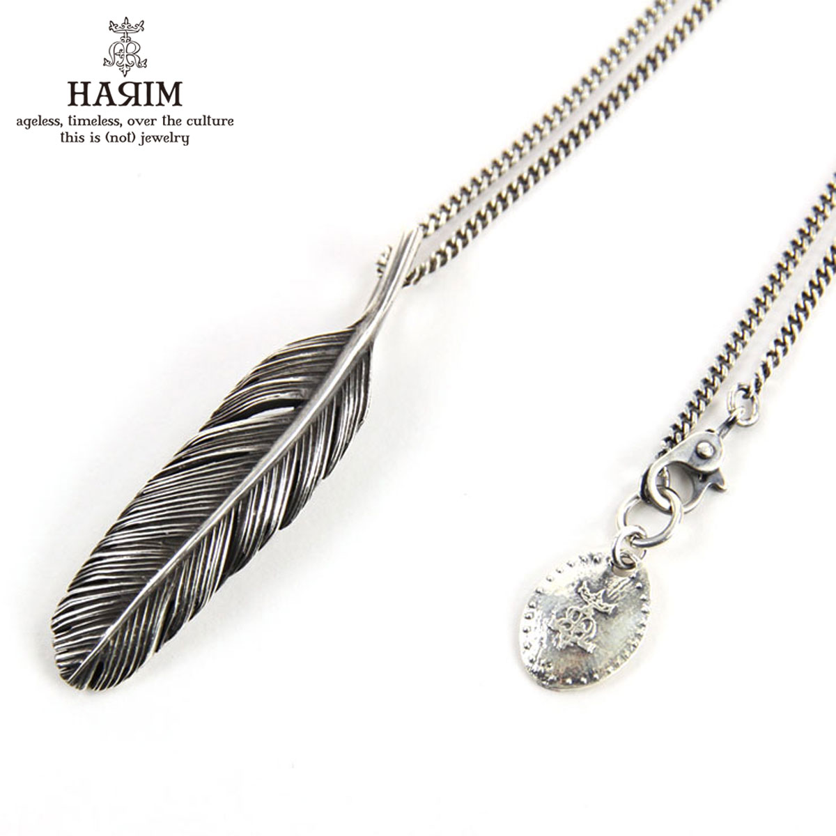 ハリム HARIM ネックレス FEATHER RIGHT S GP HRP123 OX SILVER 925 OXIDIZED BLACK NECKLACE SET|ブランド品セレクトショップ MIXON