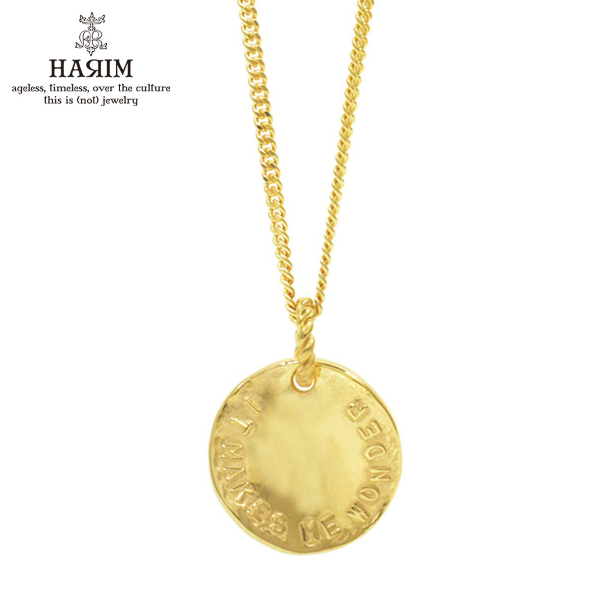 ハリム 首飾り メンズ レディース 定め事売りわたす店 HARIM 首飾り STAIRWAY TO HEAVEN COIN PENDANT NECKLACE HRP114 GP 父の日 差し上げ物 ラッピング