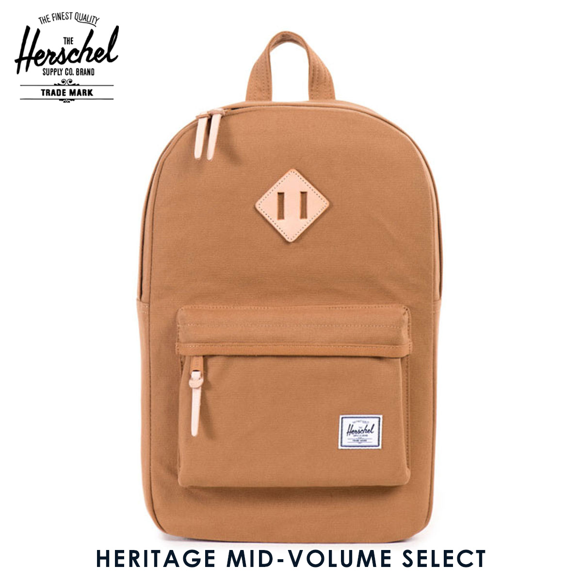ハー貝殼 御徒面子 置き目売りわたす店 Herschel Supply ハーシェルサプライ 御徒面子 背嚢 Heritage Mid-Volume Select 10019-00742-os Caramel D15S25 父の日 差し上げ物 ラッピング