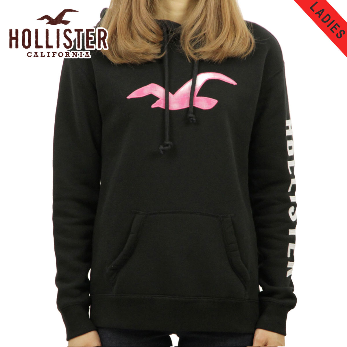 hollister printed logo graphic hoodie