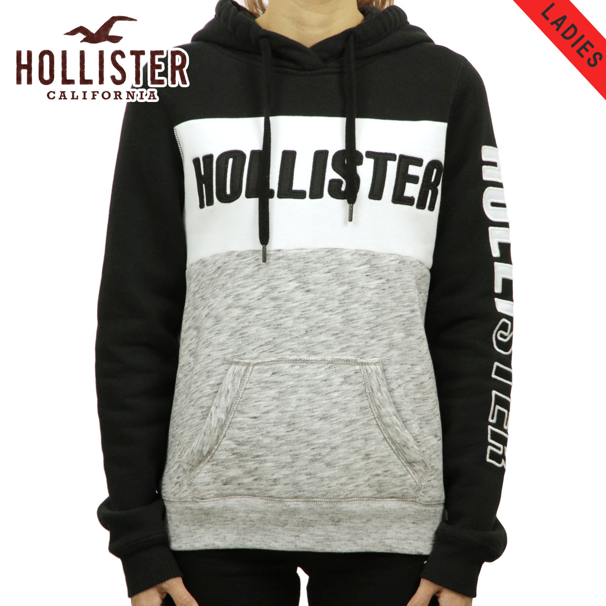 予約販売 パーカー ロゴ プルオーバーパーカー Hollister 正規品 レディース パーカー ホリスター Logo 352 524 0370 908 Hoodie Graphic Fah Co Bw