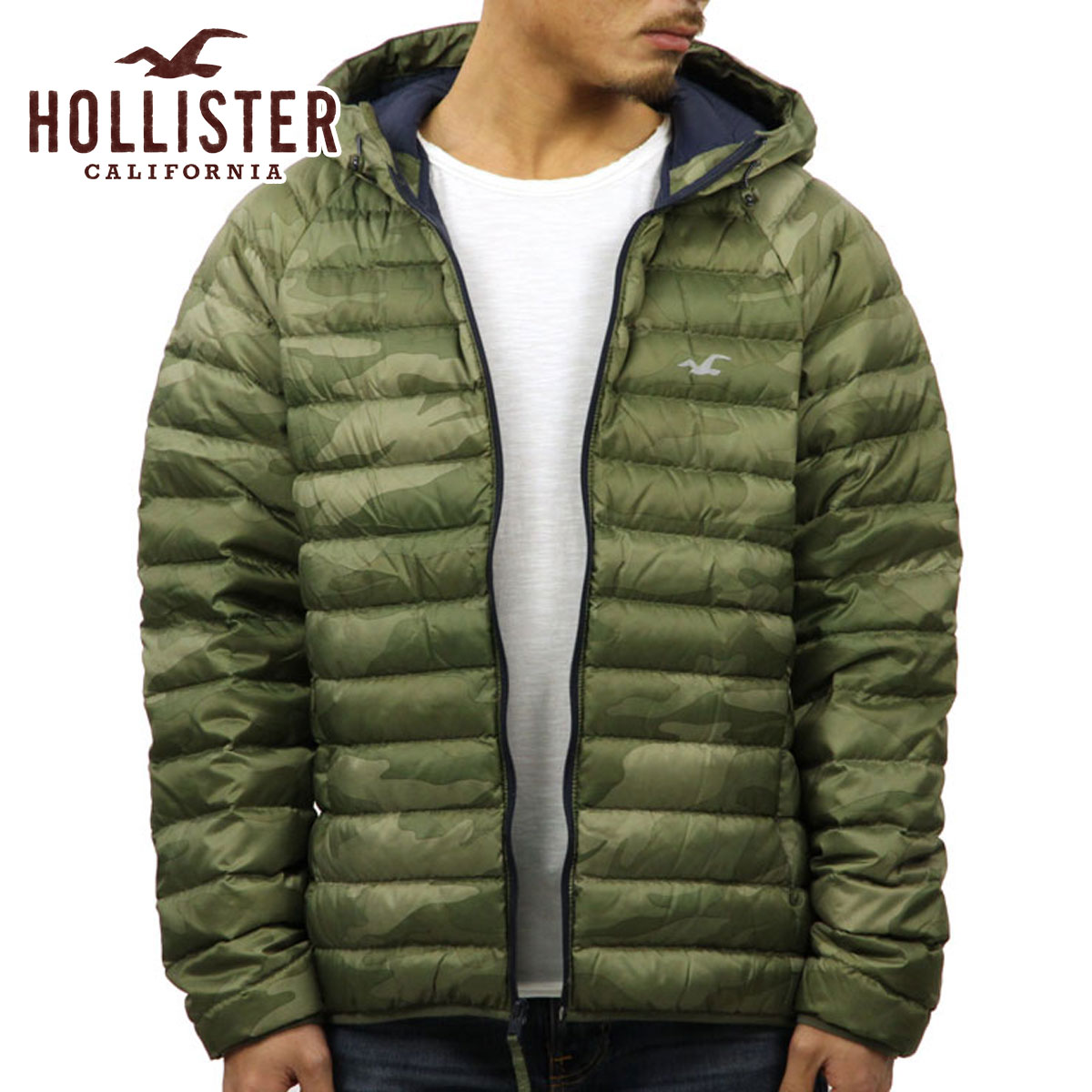 hollister lightweight puffer jacket