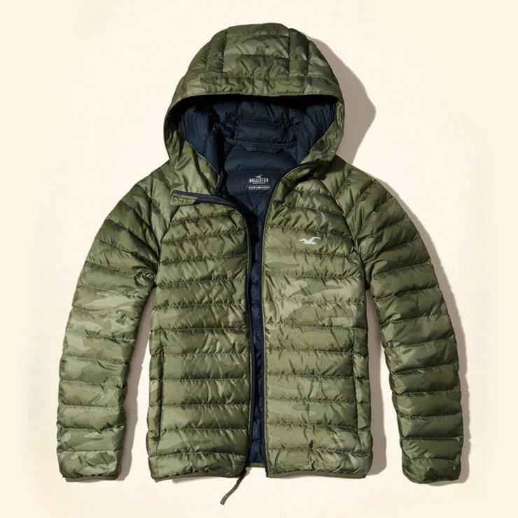 hollister lightweight down puffer jacket