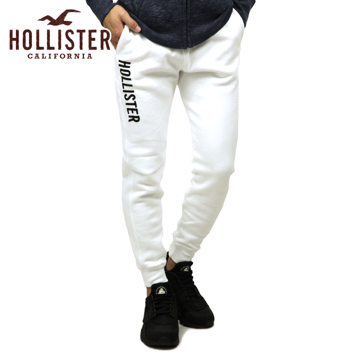 hollister white joggers