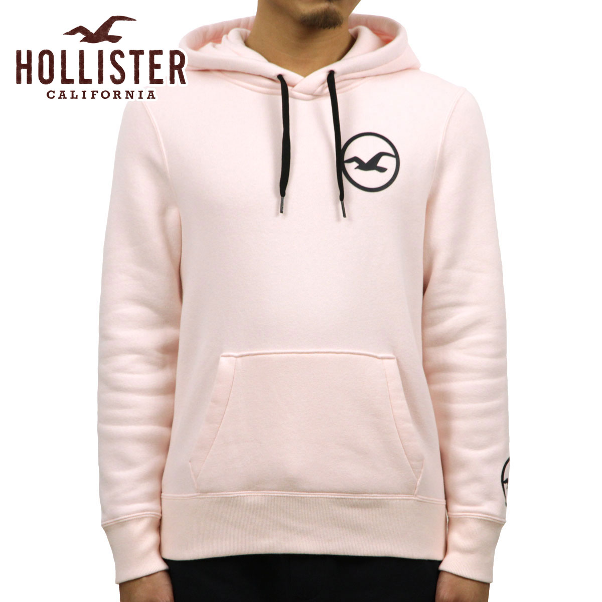 hollister printed logo graphic hoodie