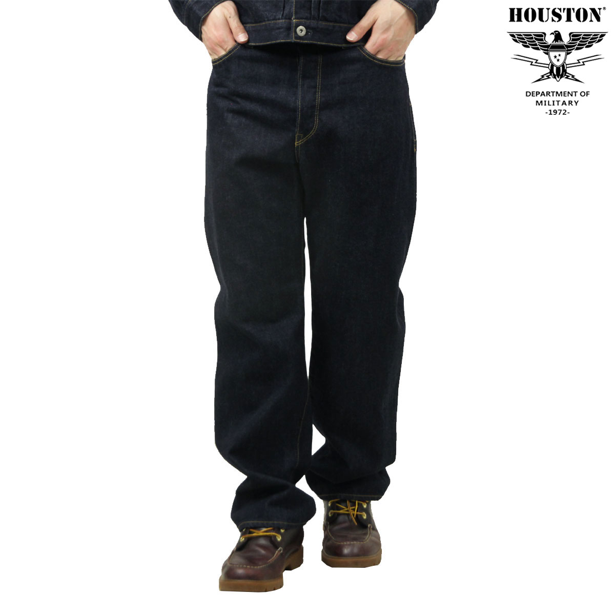 ヒューストン メンズ ジーンズ 正規販売店 HOUSTON ボトムス デニム WWIISELVEDGE DENIM PANTS 10164 IN INDIGO ONE WASH