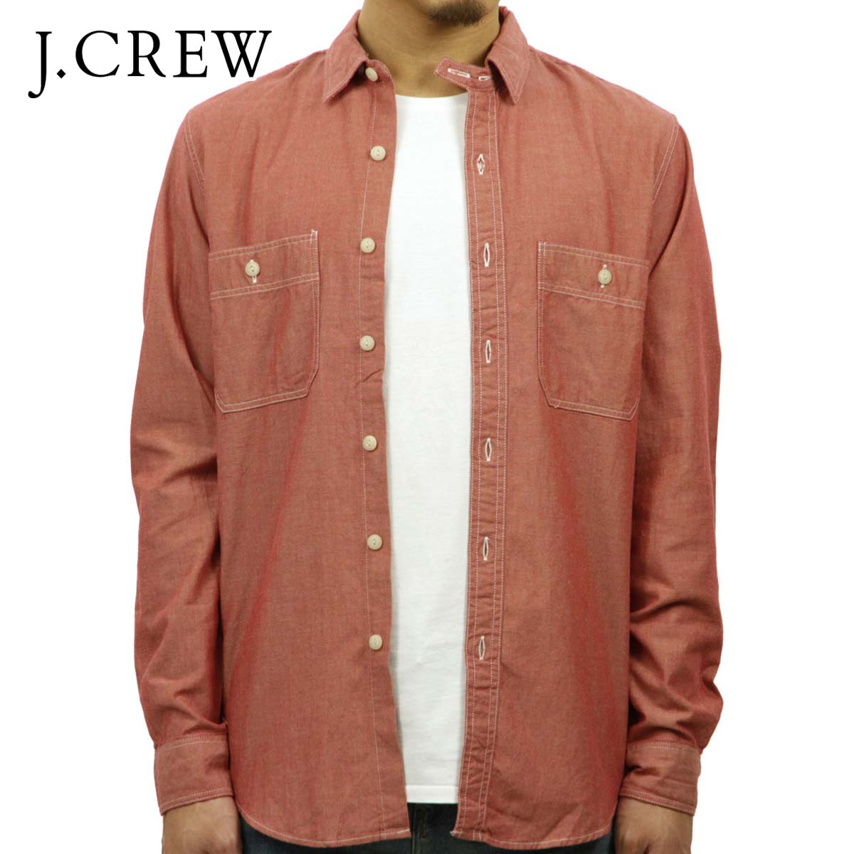 ジェイクルー シャツ メンズ 正規品 J.CREW 長袖シャツ レッド D20S30