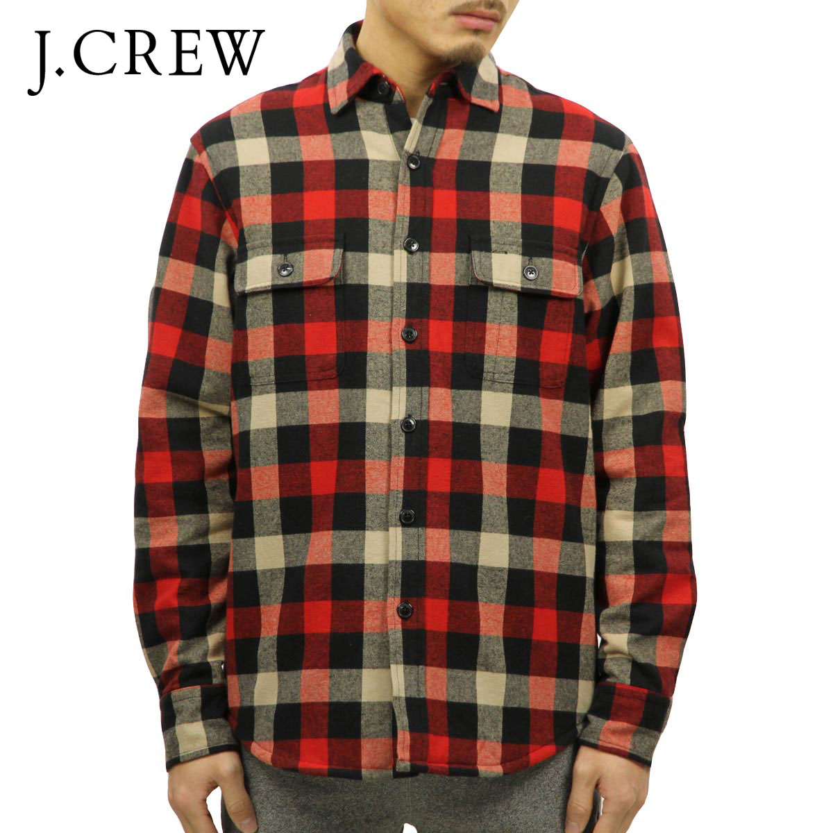 【ポイント10倍 4/14 20:00～4/17 9:59】 ジェイクルー ジャケット メンズ 正規品 J.CREW アウター ジャケット SHERPA-LINED FLANNEL JACKET D20S30 11,997円