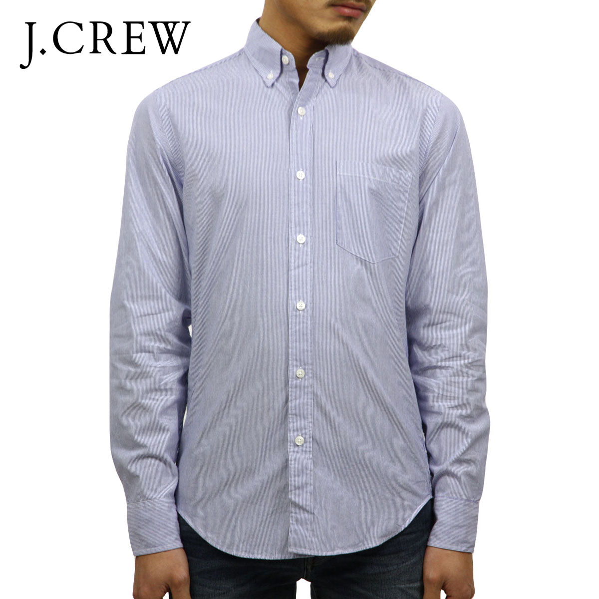 ジェイクルー シャツ メンズ 正規品 J.CREW 長袖シャツ WASHED SHIRT IN CLASSIC STRIPE b8656 D00S20