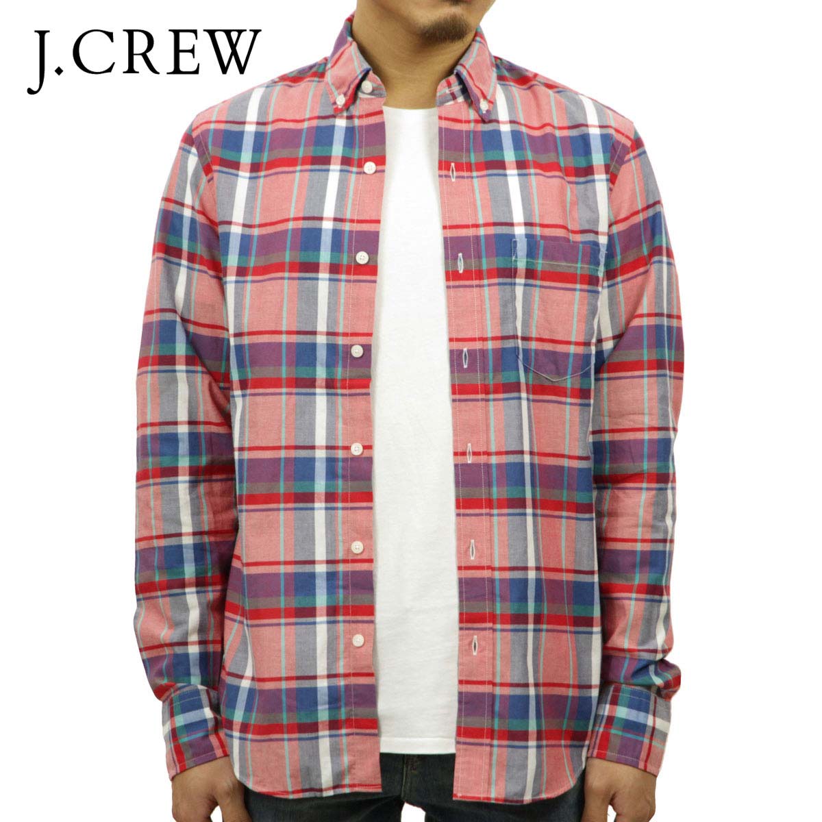 ジェイクルー シャツ メンズ 正規品 J.CREW 長袖シャツ SUMMER PLAID SHIRT 44917 D00S20