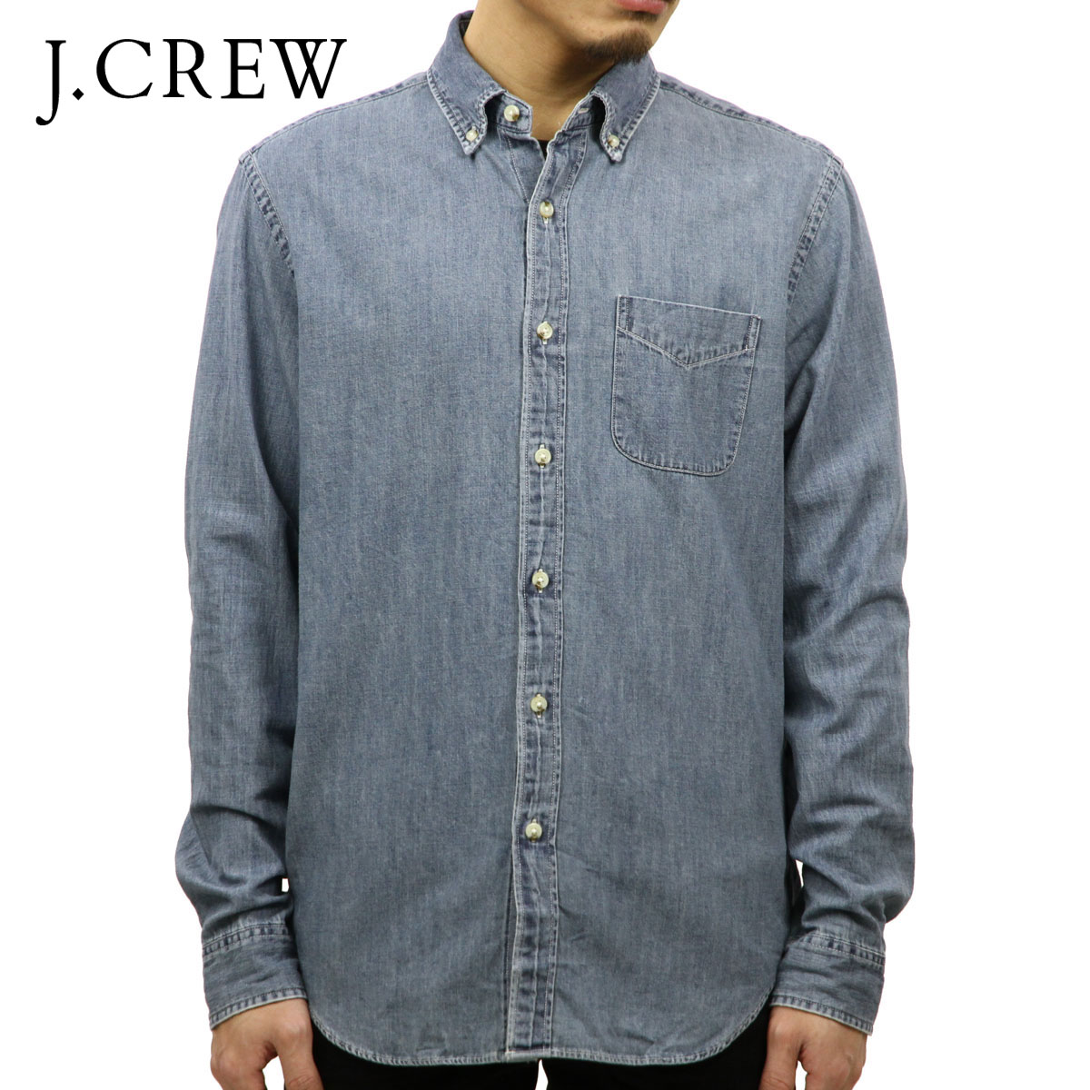 J.CREW チンストラップ シャンブレー ワークシャツ L ブルー コットン 楽天市場】J.CREW ジェイクルー チンストラップ＆マチ付き