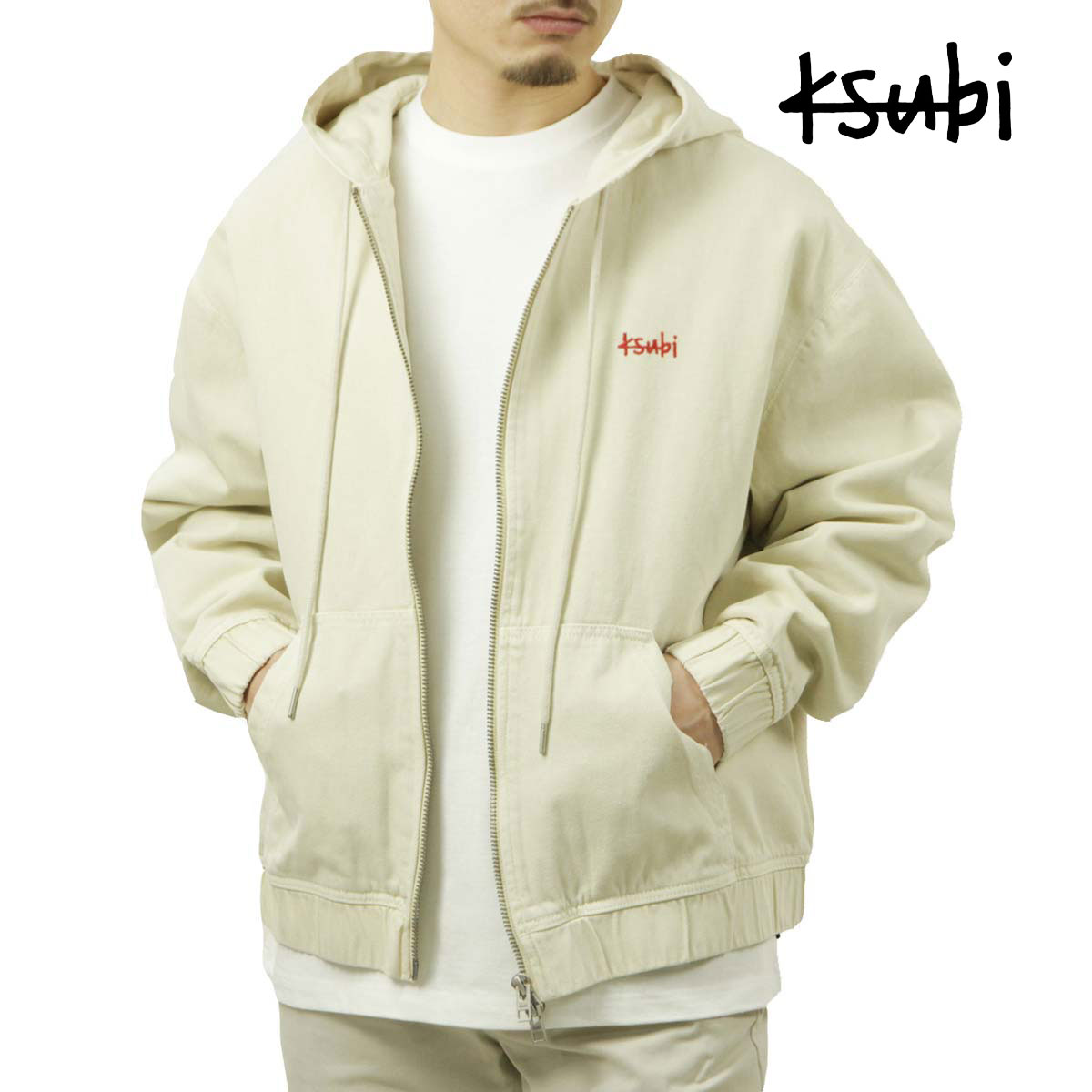 スビ メンズ パーカー 正規販売店 Ksubi ジップアップ アウター ジャケット ZIPPED DENIM HOODIE JACKET SAND MSP25JK006 SAND