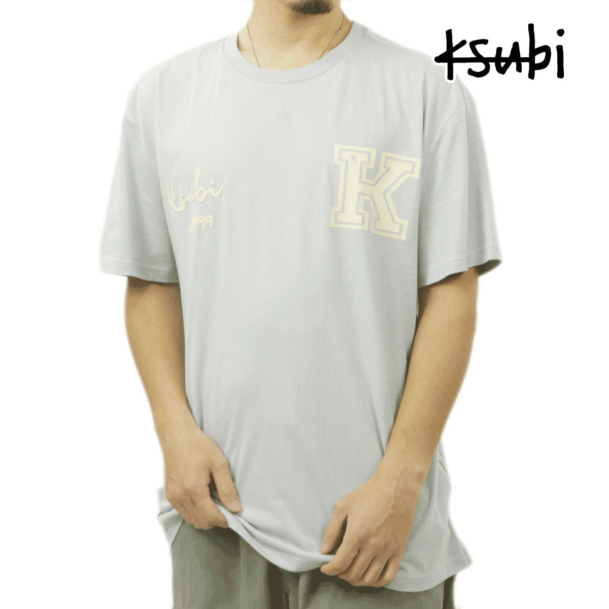スビ メンズ 半袖Tシャツ 正規販売店 KSUBI クルーネック KSUBI SALUD BIGGIE SHORT SLEEVE TEE MPF25TE018 BLUE MIST