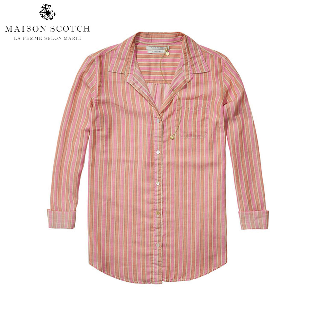 メゾンスコッチ MAISON SCOTCH 正規販売店 レディース 長袖シャツ Lightweight cotton shirt in fun summer dessins 131143 C MAISON SCOTCH メゾンスコッチ 正規販売店 レディース 長袖