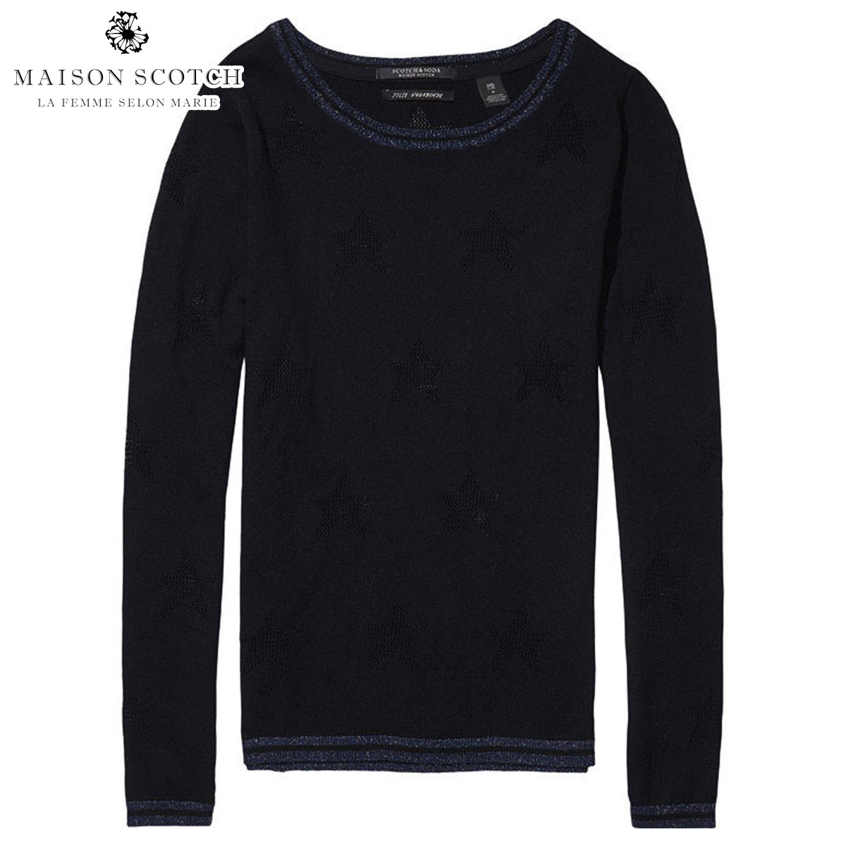 メゾンスコッチ レディース プルオーバー ロンT 定まり売りわたす店 MAISON SCOTCH 長袖プルオーバー Basic pullover with rib details 102206 08 D00S20 父の日 差し上げ物 ラッピング