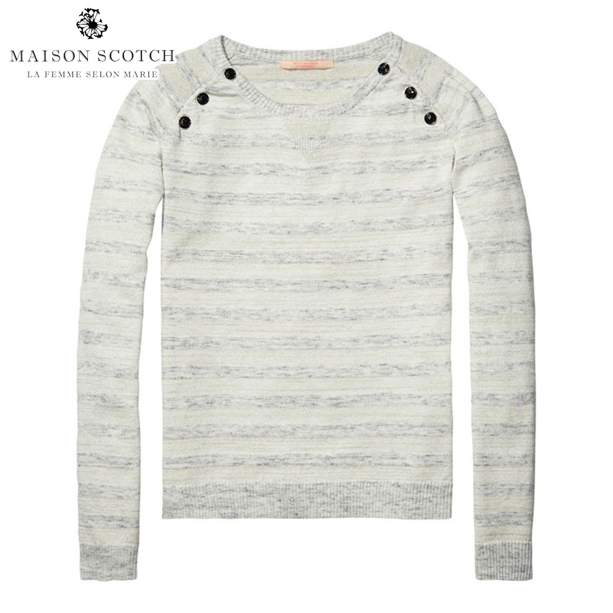 30%OFF大売り出し 【売りわたす継続期間 6/3 20:00～6/11 1:59】 メゾンスコッチ MAISON SCOTCH 定め事売りわたす店 レディース フリース Pullover with buttons at shoulder. 100254 17 D00S20 父の日 差し上げ物 ラッピング