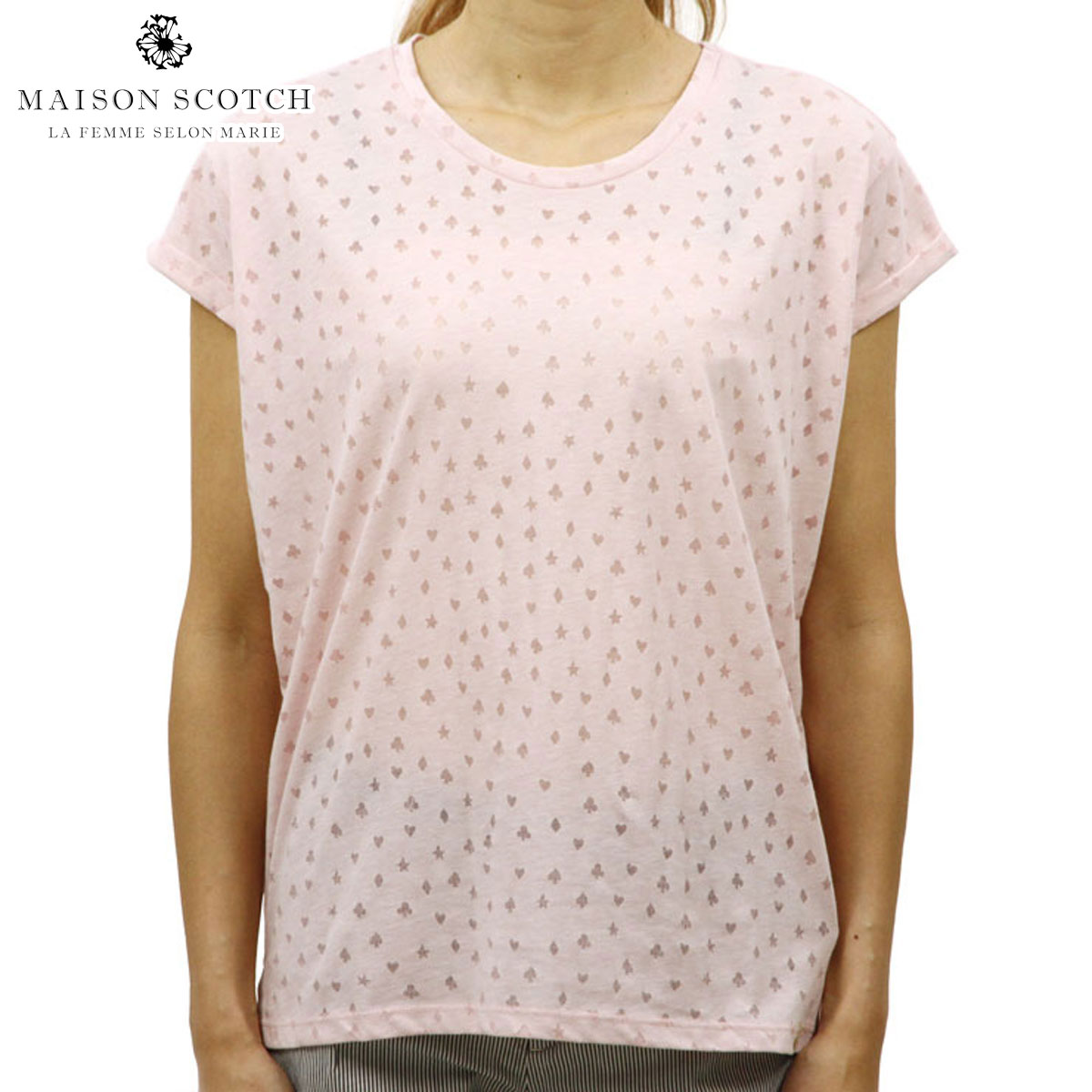 メゾンスコッチ MAISON SCOTCH 正規販売店 レディース 半袖Tシャツ RELAXED FIT SHORT SLEEVE BURNOUT TEE 137352 1200 CADILLA D00S15