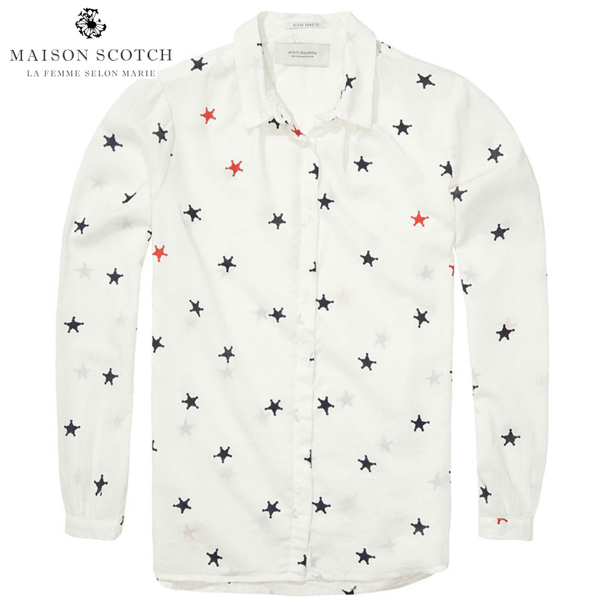 メゾンスコッチ MAISON SCOTCH 正規販売店 レディース 長袖シャツ Lightweight cotton shirt in fun summer dessins 131143 C MAISON SCOTCH メゾンスコッチ 正規販売店 レディース 長袖