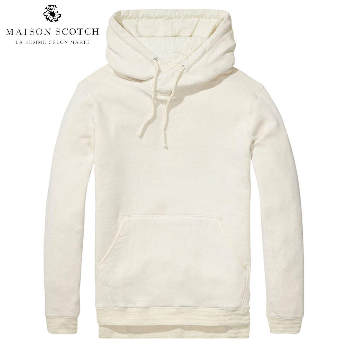【尖んがり10倍 6/4 20:00～6/11 1:59】 メゾンスコッチ MAISON SCOTCH 置き目売りわたす店 レディース ティーシャツパーカー LONGER LENGTH TWISTED HOODIE HOME ALONE 134840 5 ECRU D00S15 父の日 差し上げ物 ラッピング