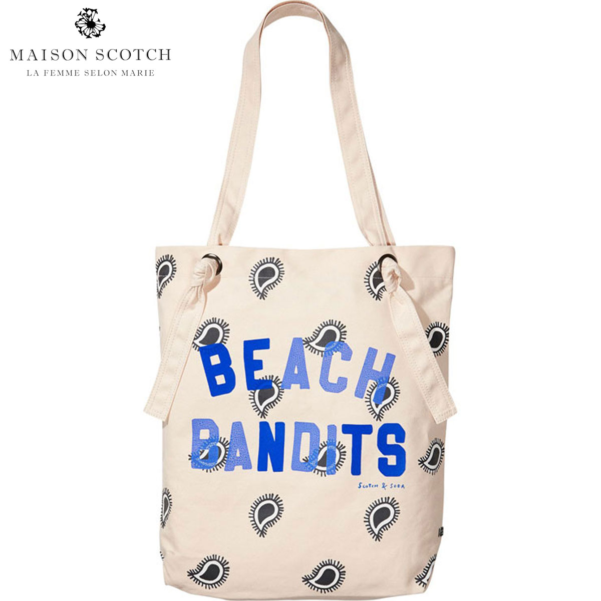 20%OFFクーポンセール 【利用期間 7/19 20:00~7/26 1:59】 メゾンスコッチ MAISON SCOTCH 正規販売店 レディース トートバッグ ARTWORK BEACH BAG 134965 0D CORAL|ブランド品セレクトショップ MIXON