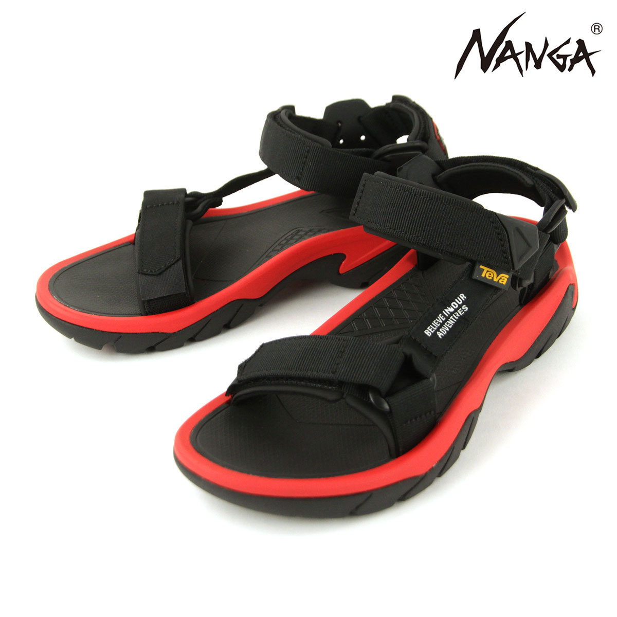 5%OFFセール 【販売期間 4/4 20:00～4/10 1:59】 ナンガ メンズ サンダル 正規販売店 NANGA テバ コラボ アウトドア シューズ NANGA×TEVA TERA HI FIVE CA2314-1Z505 BLACK/RED
