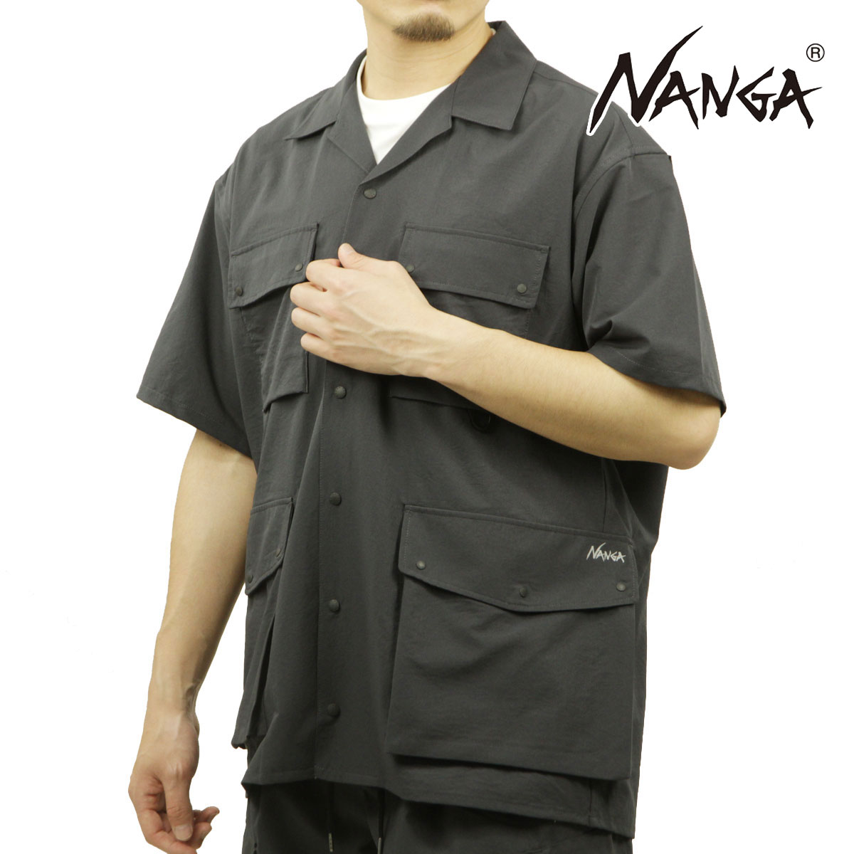 【ポイント10倍 7/19 20:00～7/26 1:59】 ナンガ メンズ 半袖シャツ 正規販売店 NANGA ワークシャツ AIR CLOTH UTILITY PK SHORT SLEEVE SHIRT BLK NW2411-1H201-A BLACK｜ブランド品セレクトショップ MIXON