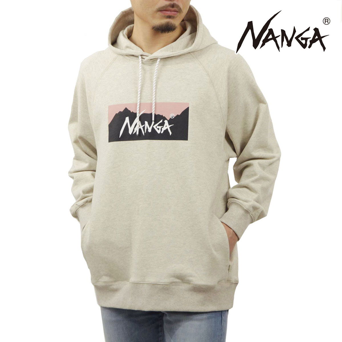 【ポイント10倍 7/19 20:00～7/26 1:59】 ナンガ メンズ パーカー 正規販売店 NANGA ロゴ プルオーバー フーディー ECO HYBRID BOX LOGO SWEAT HOODIE OATMEAL&times;PINK NW2311-1F202 OATMEAL&times;PINK｜ブランド品セレクトショップ MIXON