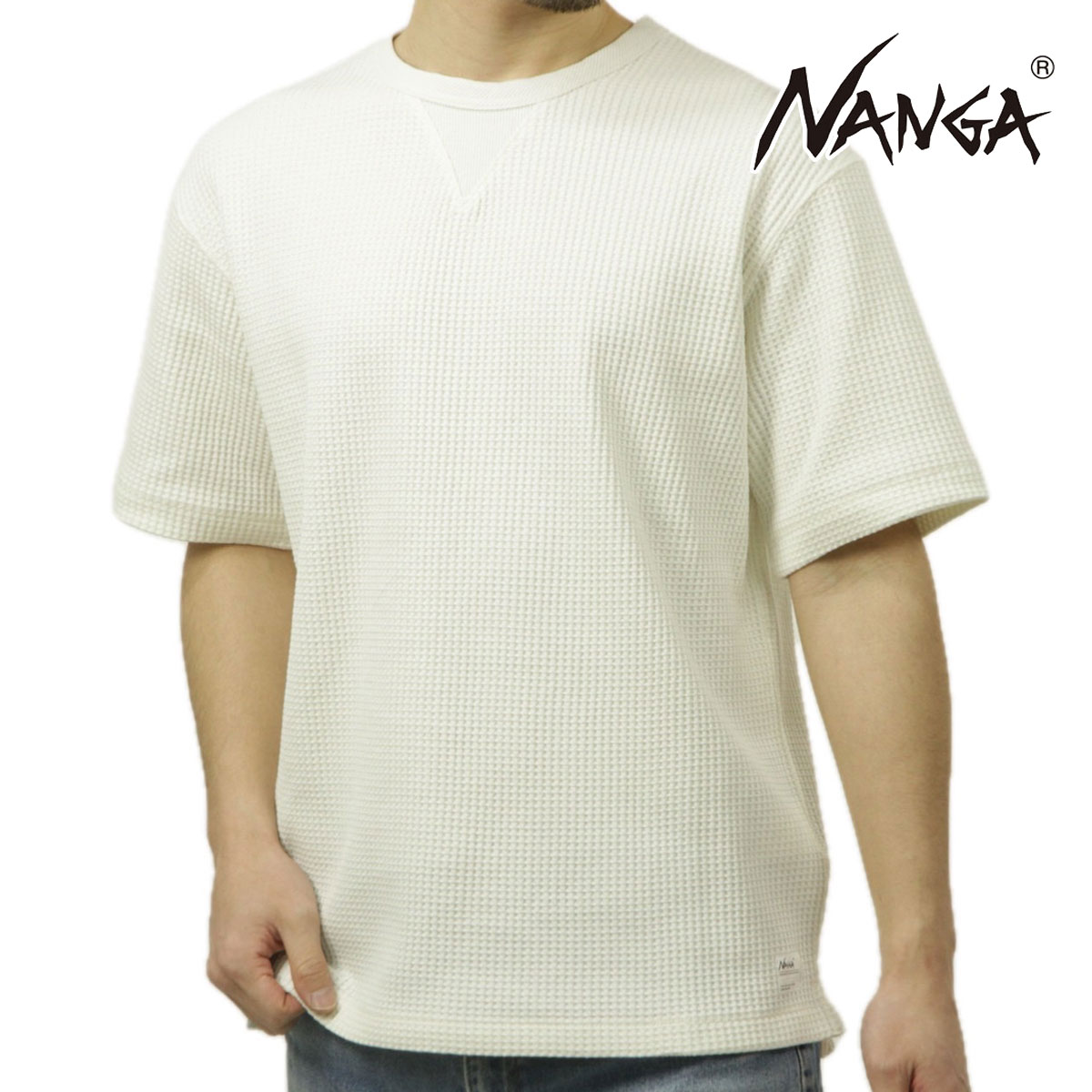 ナンガ メンズ 半袖Tシャツ 正規販売店 NANGA クルーネック ワッフル ECO HYBRID WAFFLE LOOSE FIT TEE NW2311-1G217 WHT WHITE